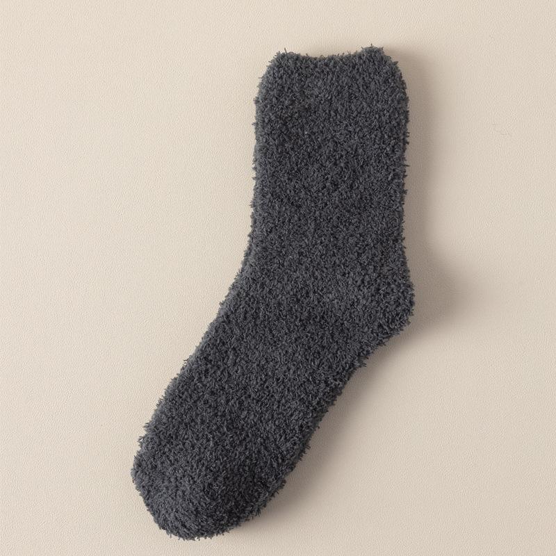 Coral Fleece Socks, Women's Autumn and Winter Sleep Socks, Warm and Non-shedding Mid-calf Socks, Thick Socks