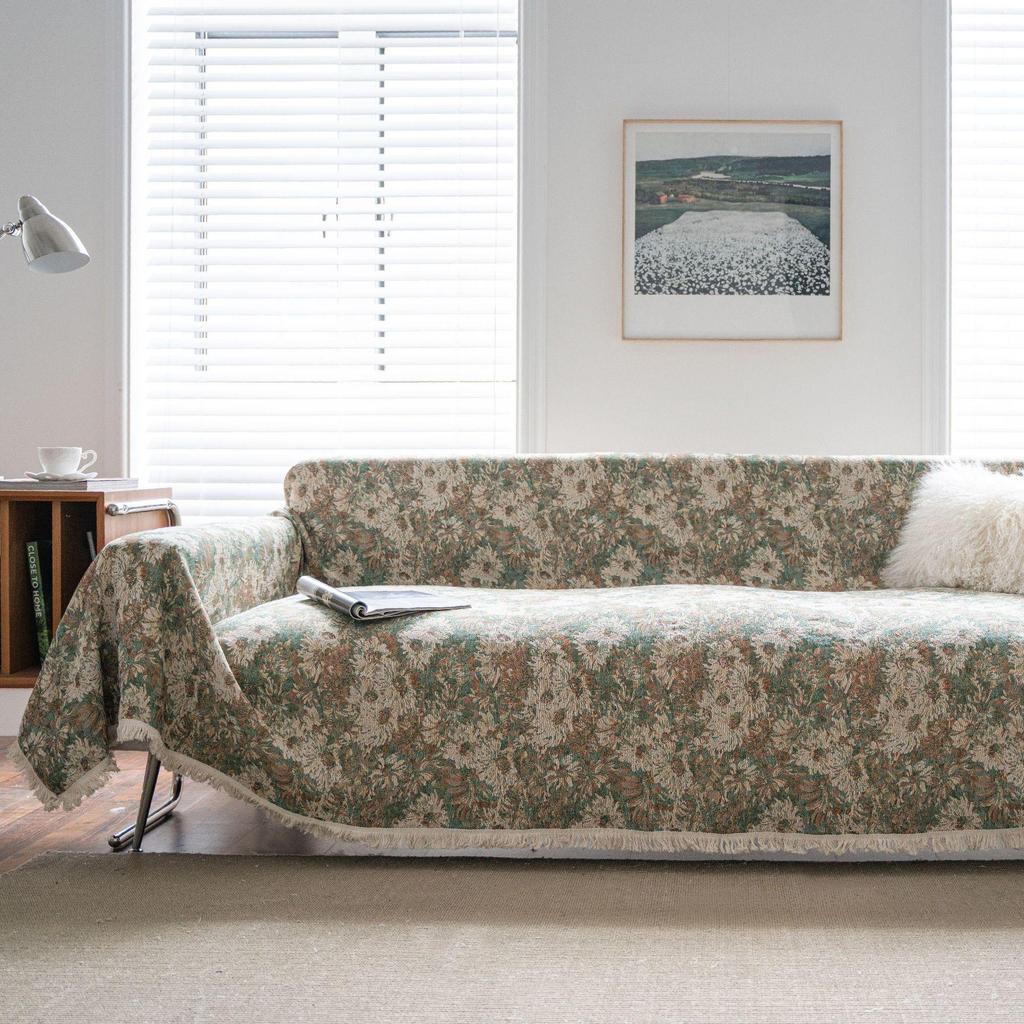 American Retro Non-Slip Stain-Resistant Jacquard Tassel Sofa Cover