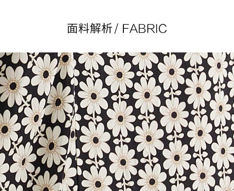 Gubang Printed V-neck Dress for Women In the Summer of 2026, with a Slimming and Waist Hugging Mid Length Chiffon A-line Skirt
