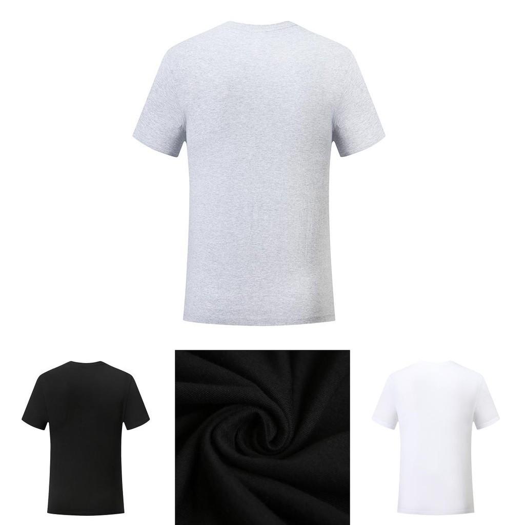 Men Women Plain T Shirts Cotton Comfortable Short Sleeves Crew Neck Top Tee