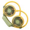 Portable Neck Fan Bendable Wearable USB Rechargeable Hand Free Mini Hanging Fan for Office Travel Yellow