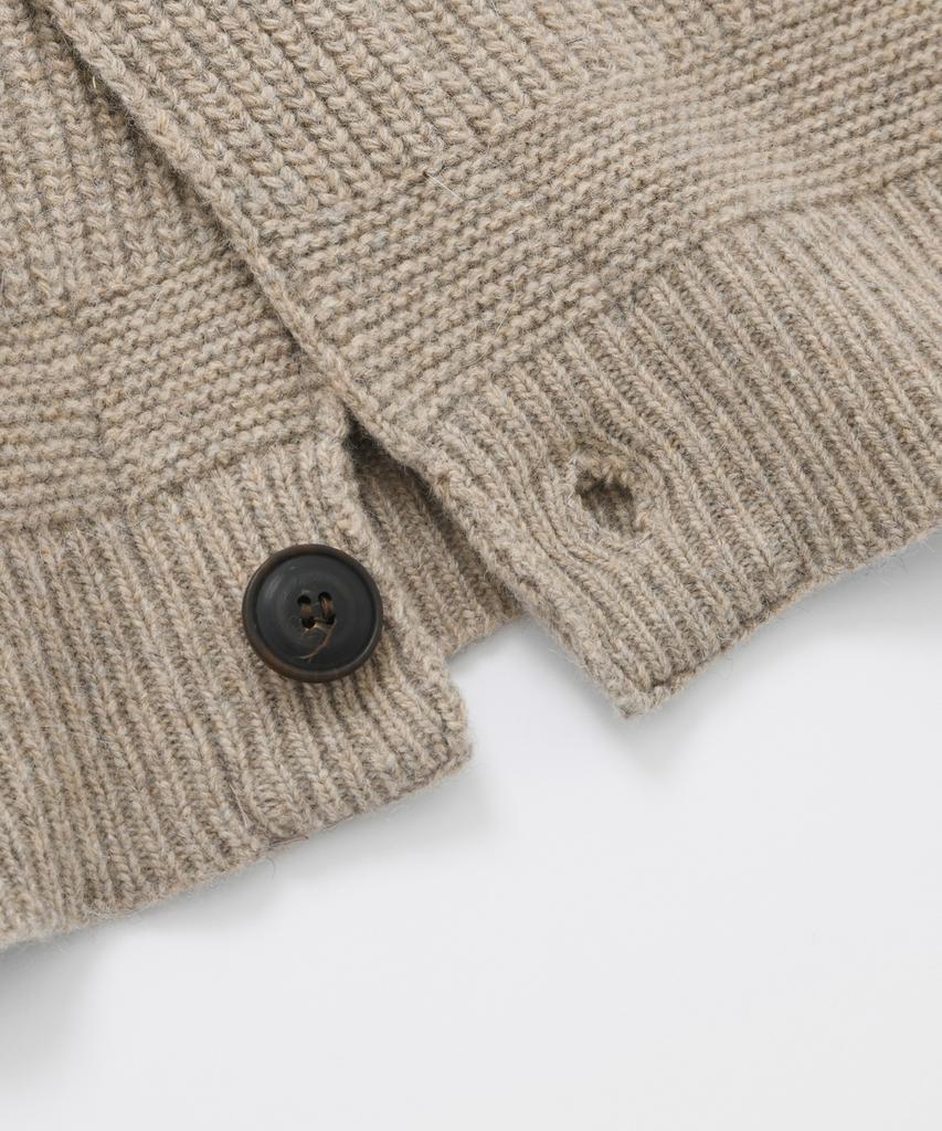 Frizmworks Heavy Wool Round Cardigan _ Oatmeal