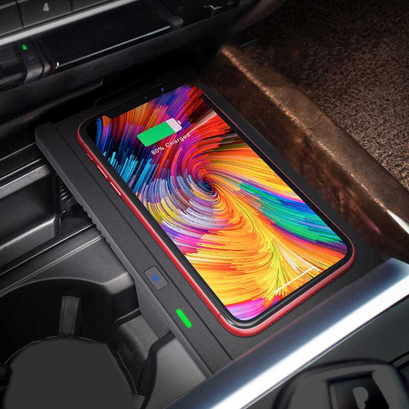 Car Wireless Charger Fast Phone Charger Center Console Charging Holder Charging Plate Trim for BMW X5 F15 X6 F16 F85 F86