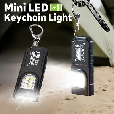 Mini LED Schlüsselanhänger Taschenlampe, multifunktionale USB-ladbare Handtaschenlampe, Outdoor-Hutclip-Licht, für Camping, Wandern, Angeln, Notfallsituationen