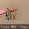 Tungsten Electroplated Double-Ring Large Statement Hoop Earrings