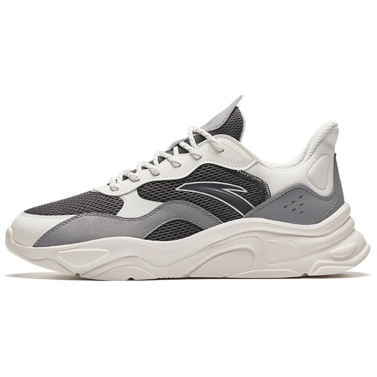 ANTA Men s Xingfeng Retro Chunky Dad Shoes Off White Dark Grey Black 912348826-11 43