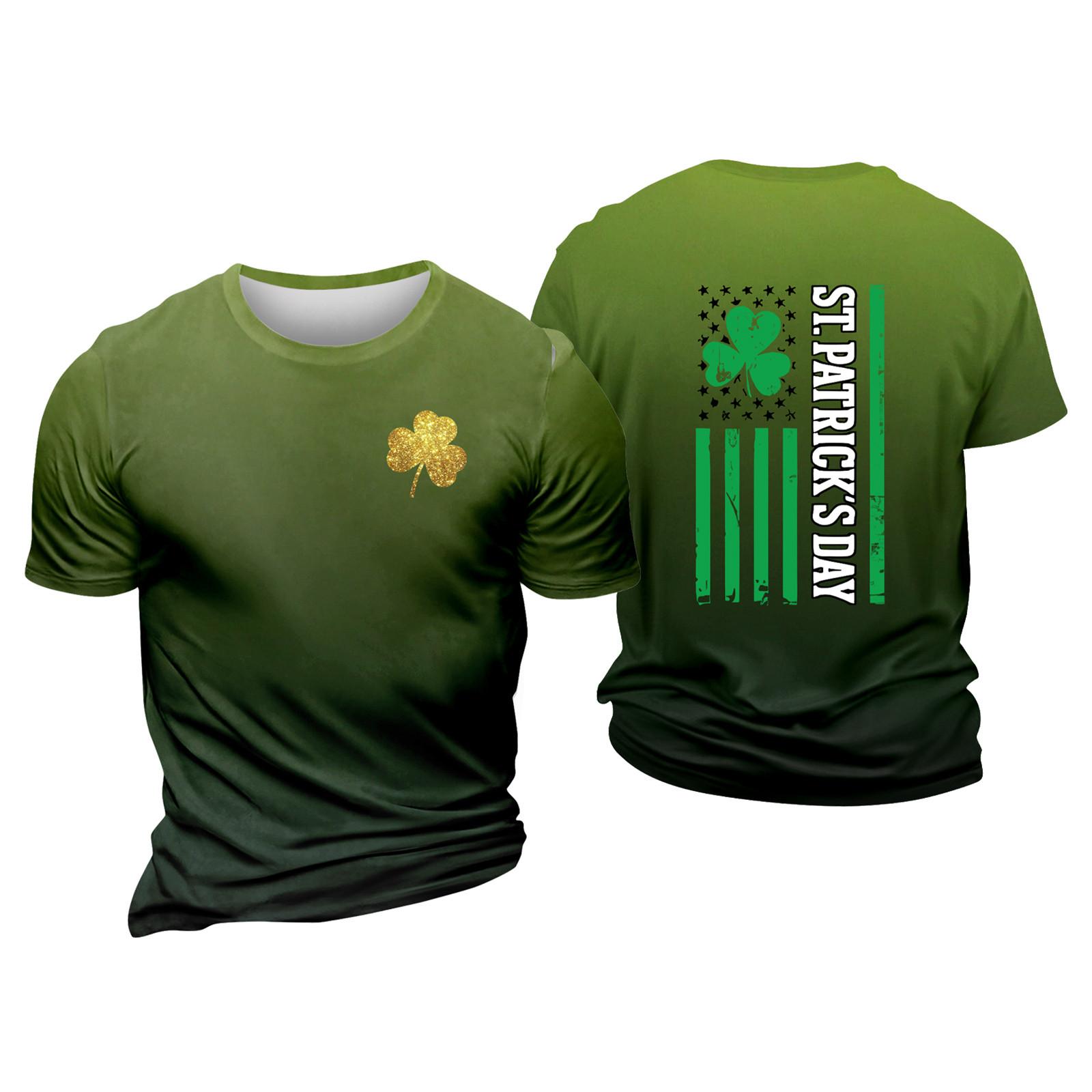 

улица. Принт ко Дню Патрика - мужская повседневная футболка с круглым вырезом и короткими рукавами L