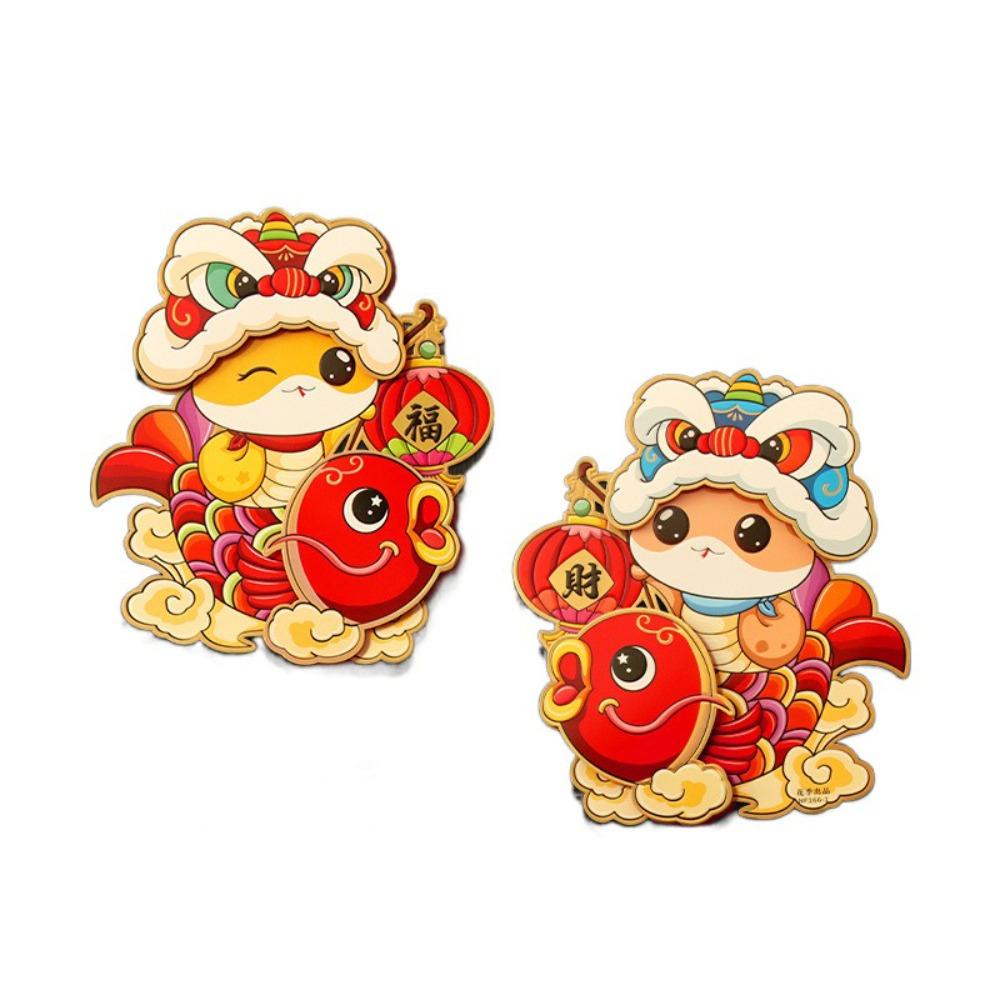 Chinese Style Snake Year Door Stickers Cute Spring Couplet Ornament New Home Decor Supplies  Party