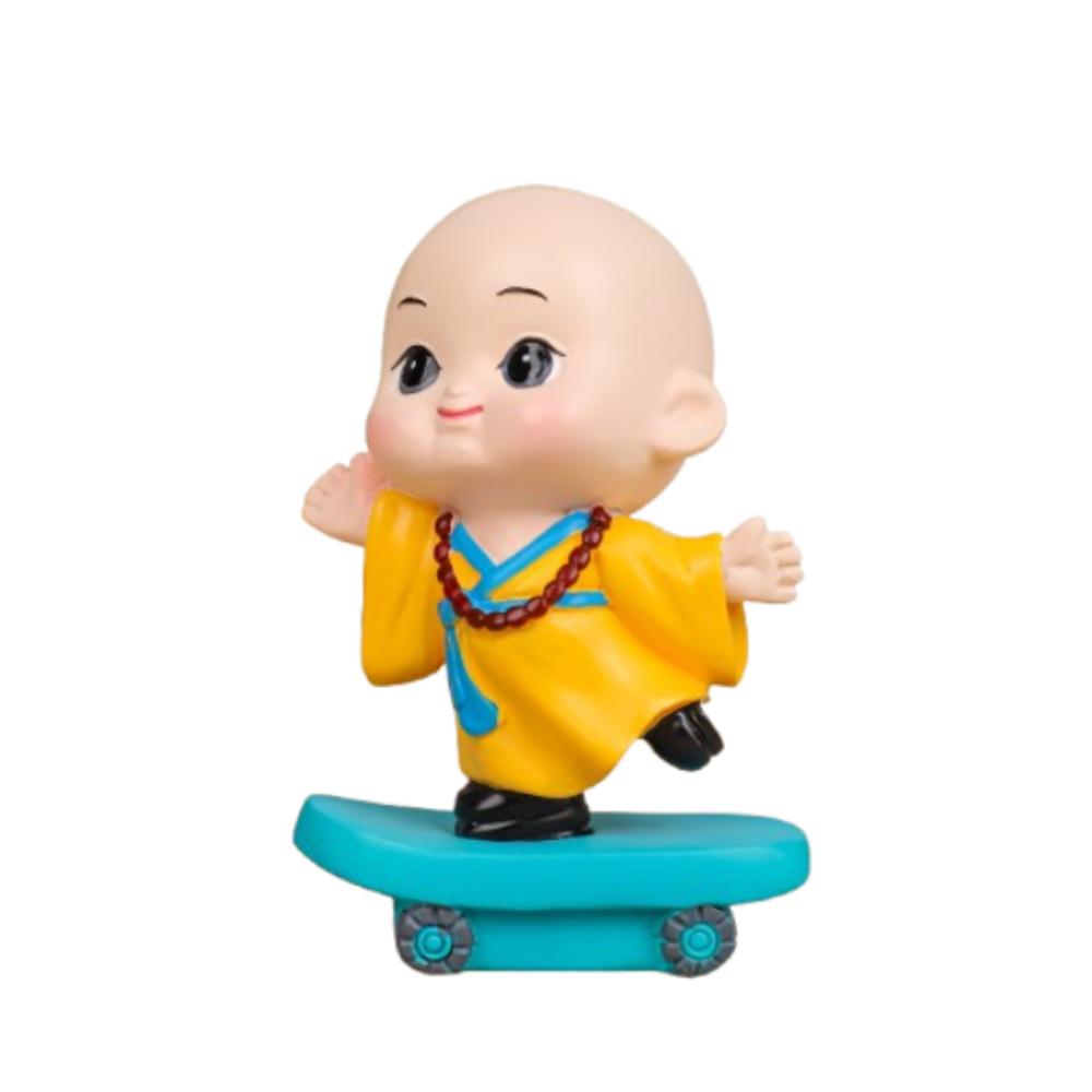 Cute Lucky Little Monk Figurines Resin Crafts Blessing Small Monk Sculpture Chinese Style Mini Monk Ornaments Bedroom