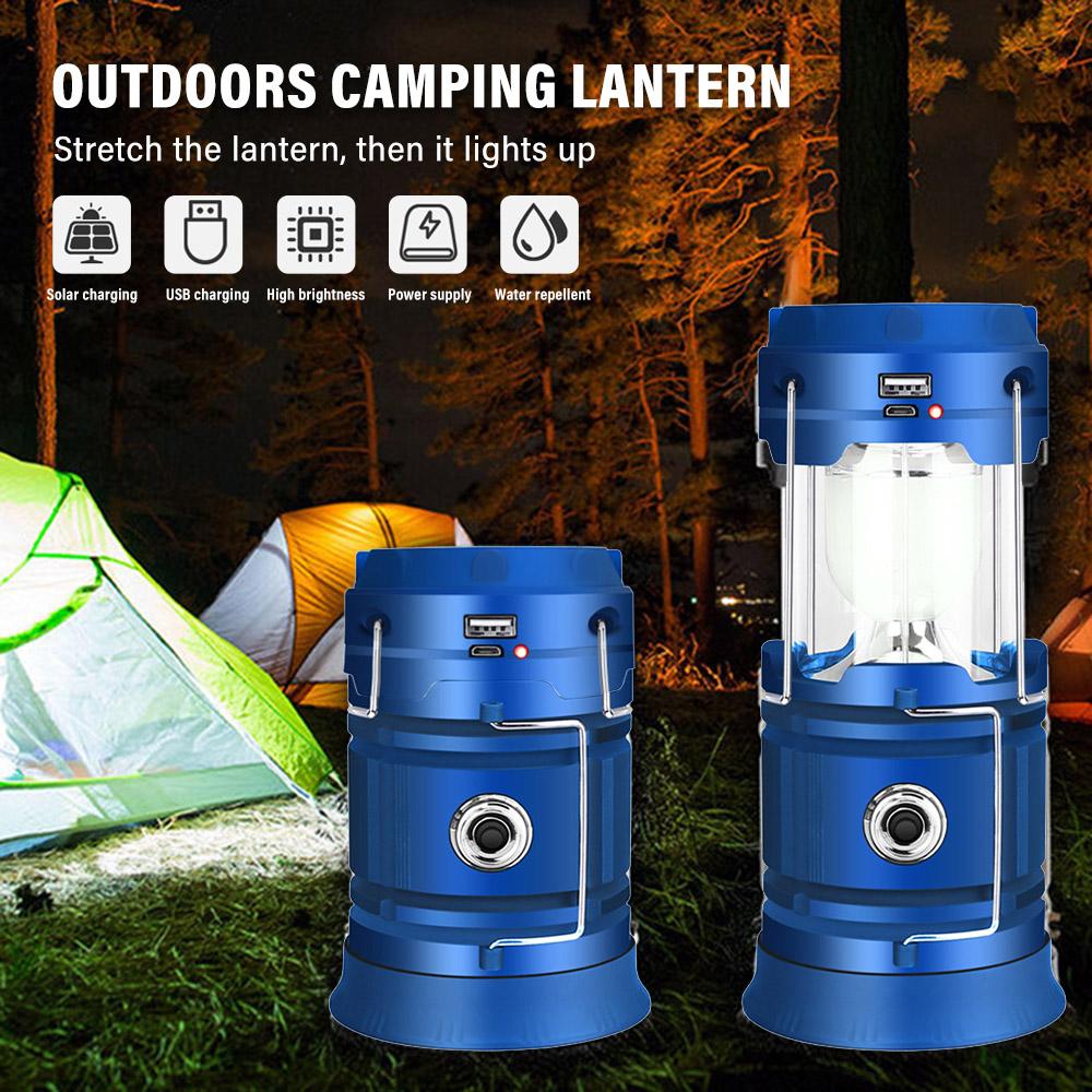 Outdoors Camping Lantern USB Rechargeable Solar Charging Power Supply Portable Collapsible