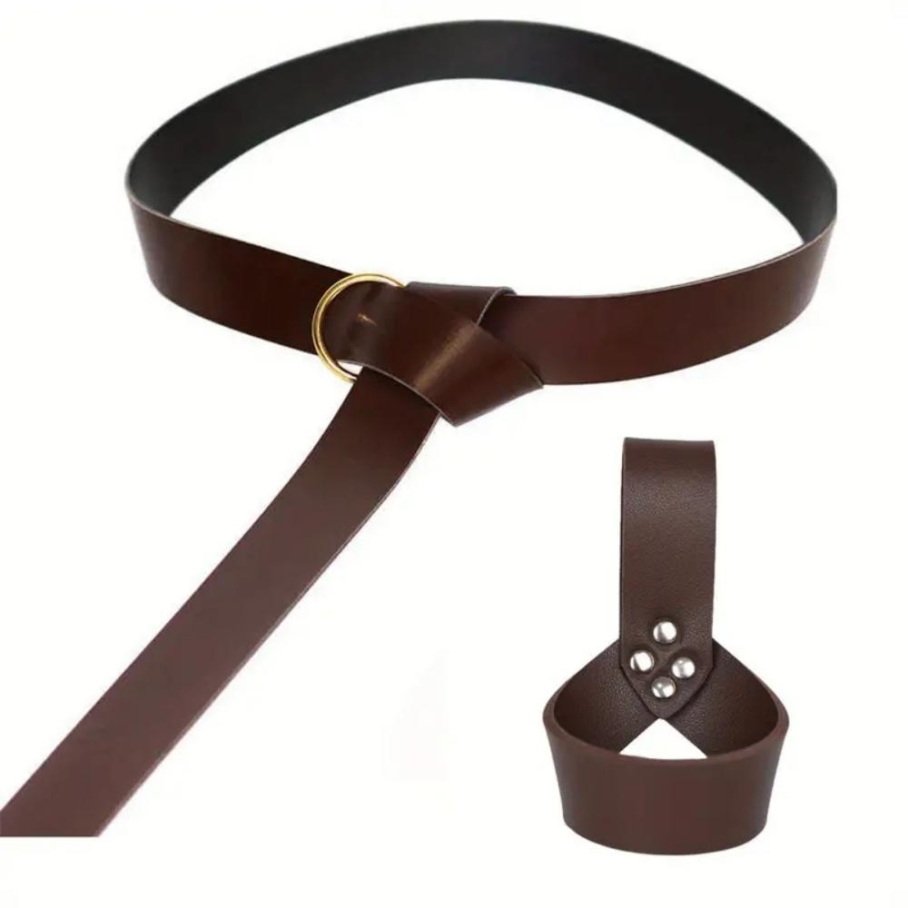 Medieval Knight Viking Sword Sheath PU Leather Scabbard Rapier Ring Sword Dagger Holder Scabbard Halloween Cosplay Props