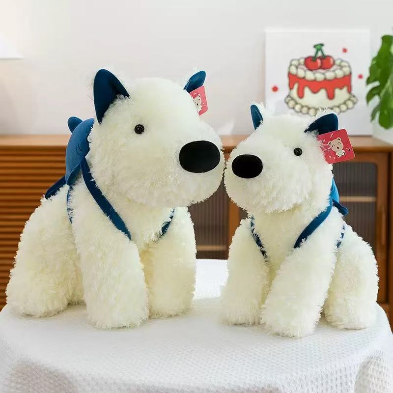 Cute Whale West Highland Doll Party Scarf Puppy Doll Sleeping Pillow Birthday Gift Plush Toy