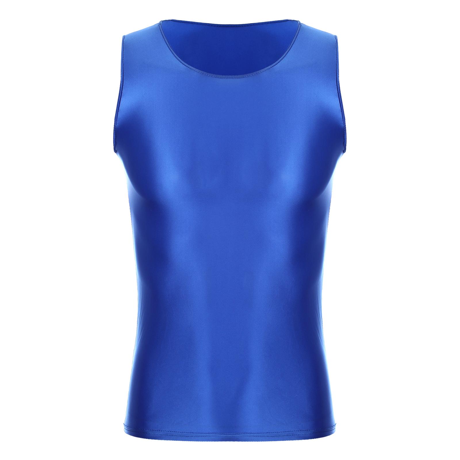 

Чоловіча глянсова безрукавка еластична йога жилет купальник дихаюча повсякденна спортивна білизна XL синій