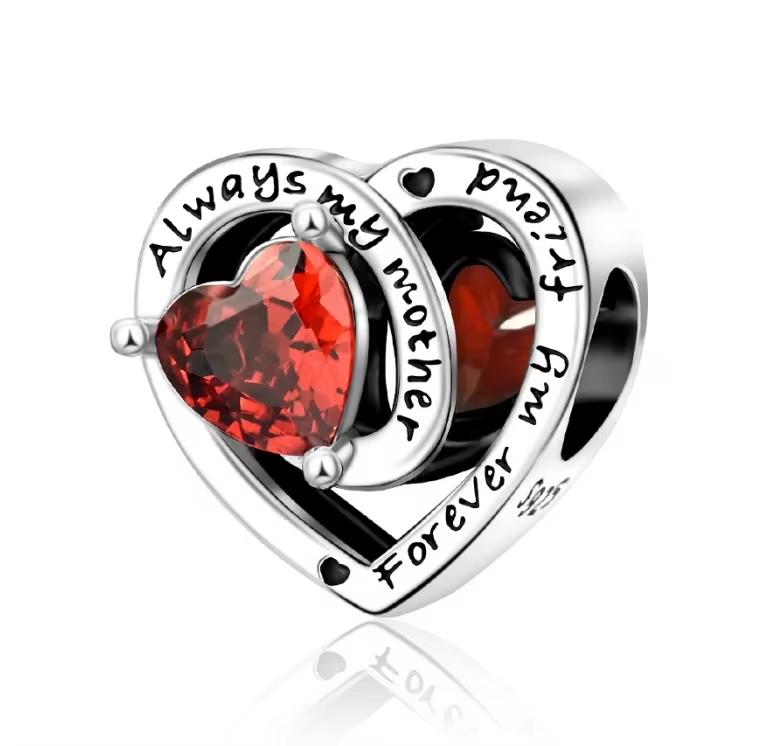 925 Silver Red Enamel Dragon Ladybug Strawberry Wine Bottle Horse Rose Apple Heart Lucky Beads Charms Pendent Fine Jewelry Gift