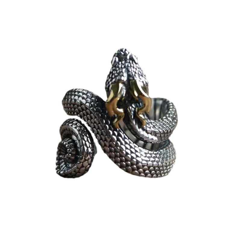Spirit Snake Retro Ring Men's Open Index Finger Ring Niche Design Jewelry Year of the Snake