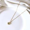 925 Sterling Silver Emerald Crystal Geometric Circle Pendant Clavicle Chain Necklace Women 14k Gold Plating Simple Party Jewelry