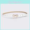 Womens Elegant Butterfly Design Skinny Faux Leather Belt For Spring