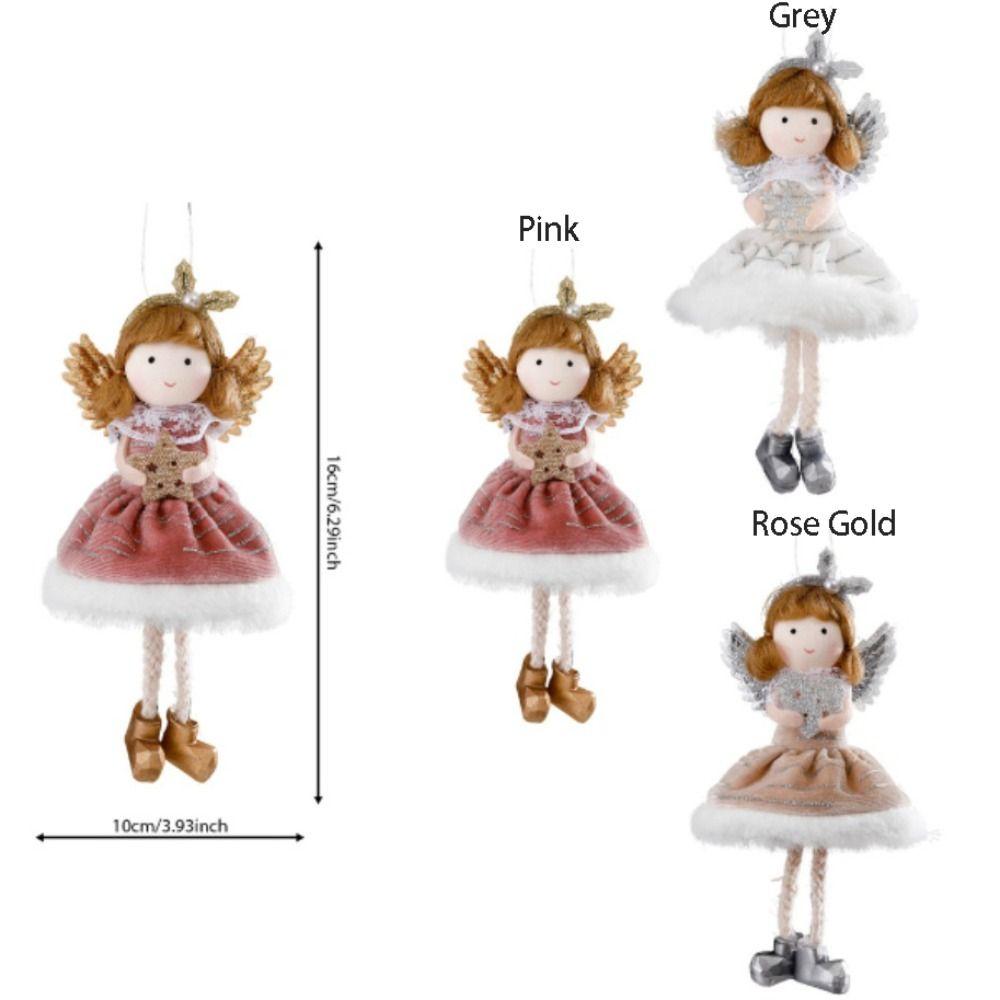 Cute Skirt Doll Ornament Christmas Feature Xmas Tree Pendant Angel Wings Girl Pendant  Dining Room
