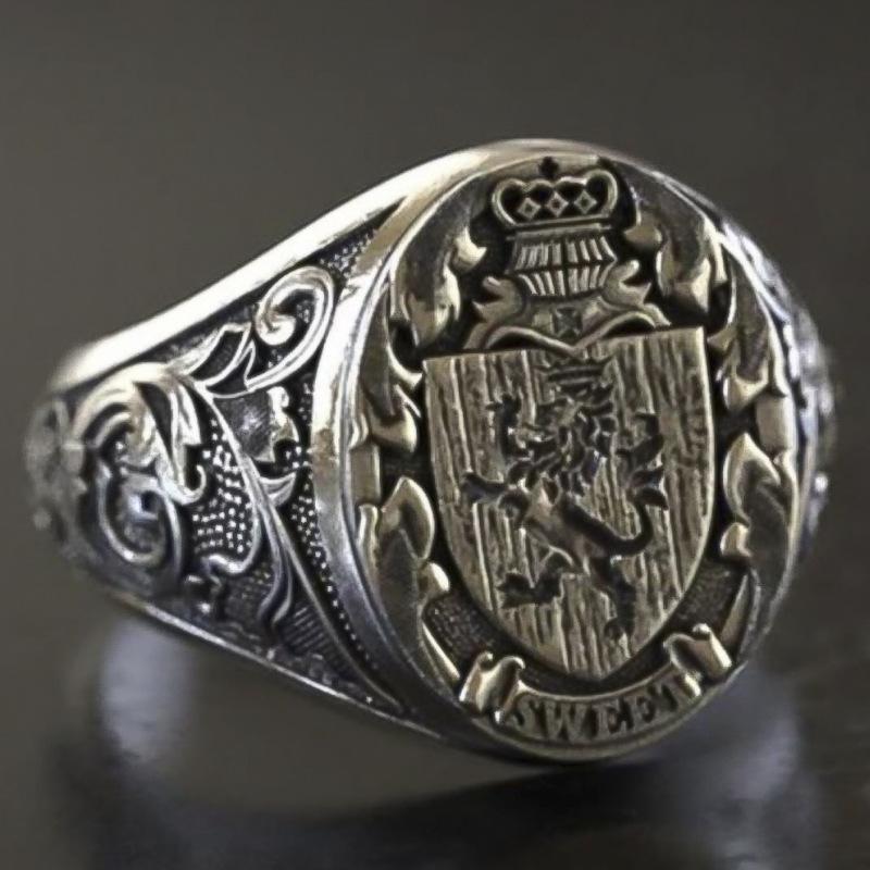 

New Crown Lion Shield Badge Retro Ring for Men Women s Party Rings for Women Female Charm Jewelry Gifts Ornaments Wholesale 6