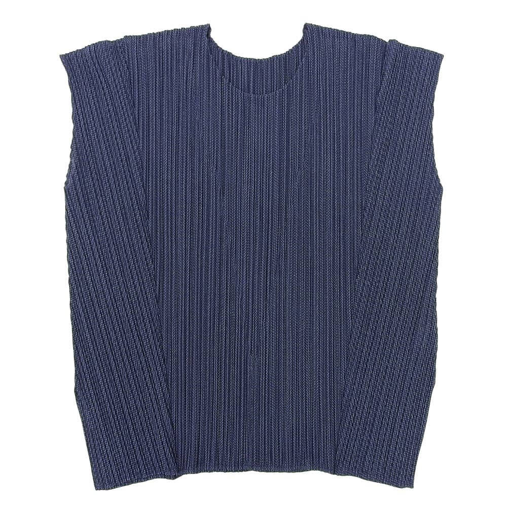 PLEATS PLEASE Excellent condition Alice Neck Pleated Blouse, Women's, Navy, Size 3, PP36JK601 tops 3 NavyUsed