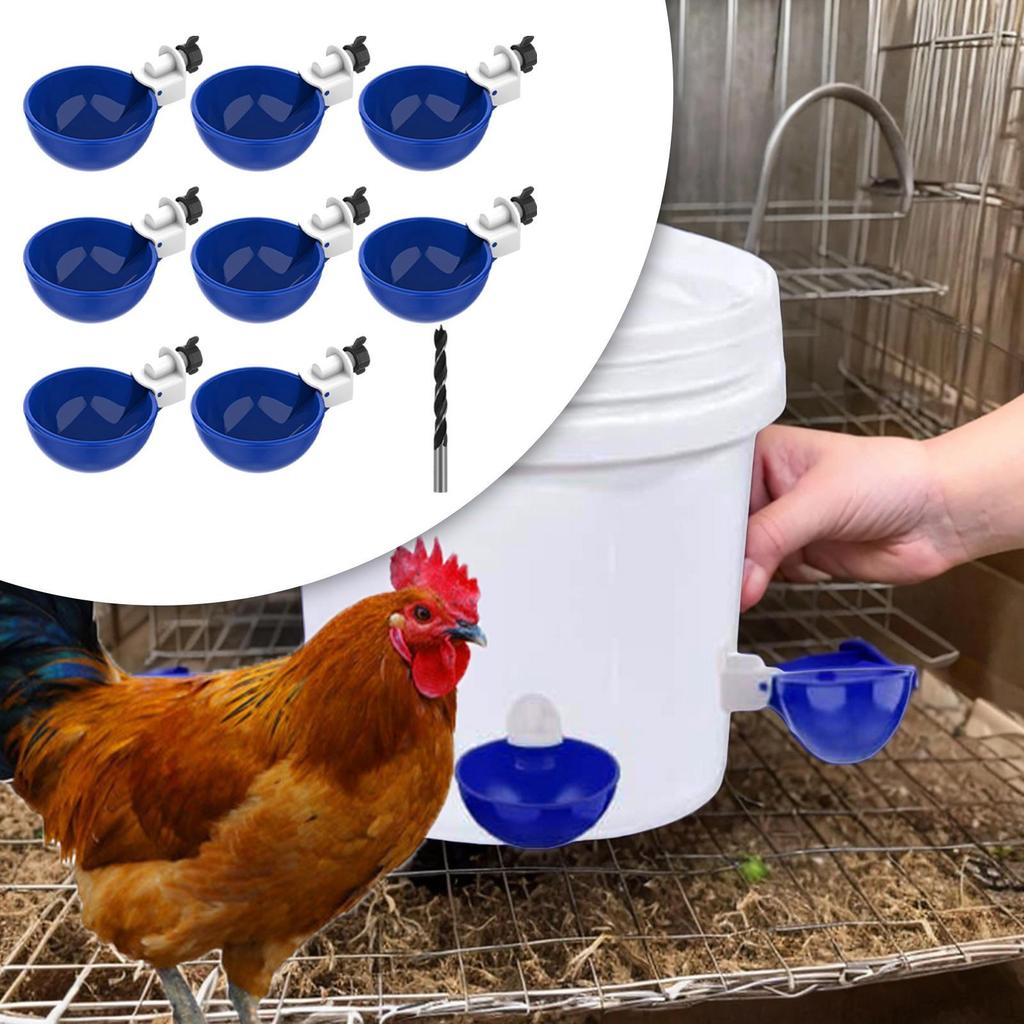 Automatic Chicken Waterer Cups Set Accessories Multifunctional Durable with Drill Bit Drinking Cup