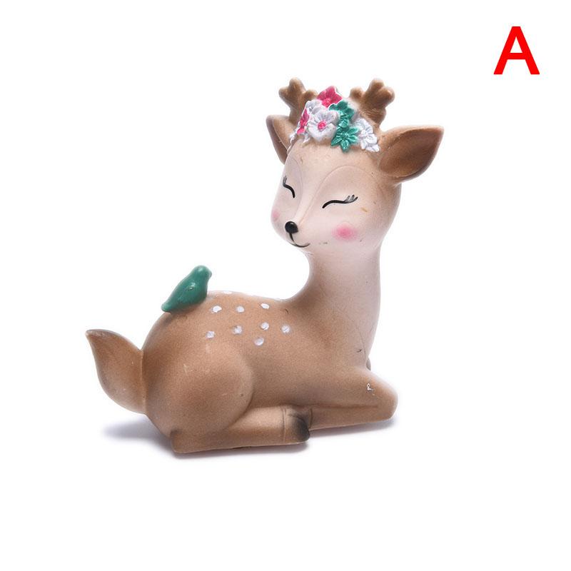 

Cute Sika Deer Cake Topper Diy Cake Decoration Home Ornament For Wedding Party