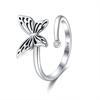 Adjustable Sterling Butterfly Ring Women Men Vintage Geometric Animal Jewelry 2025 Collection