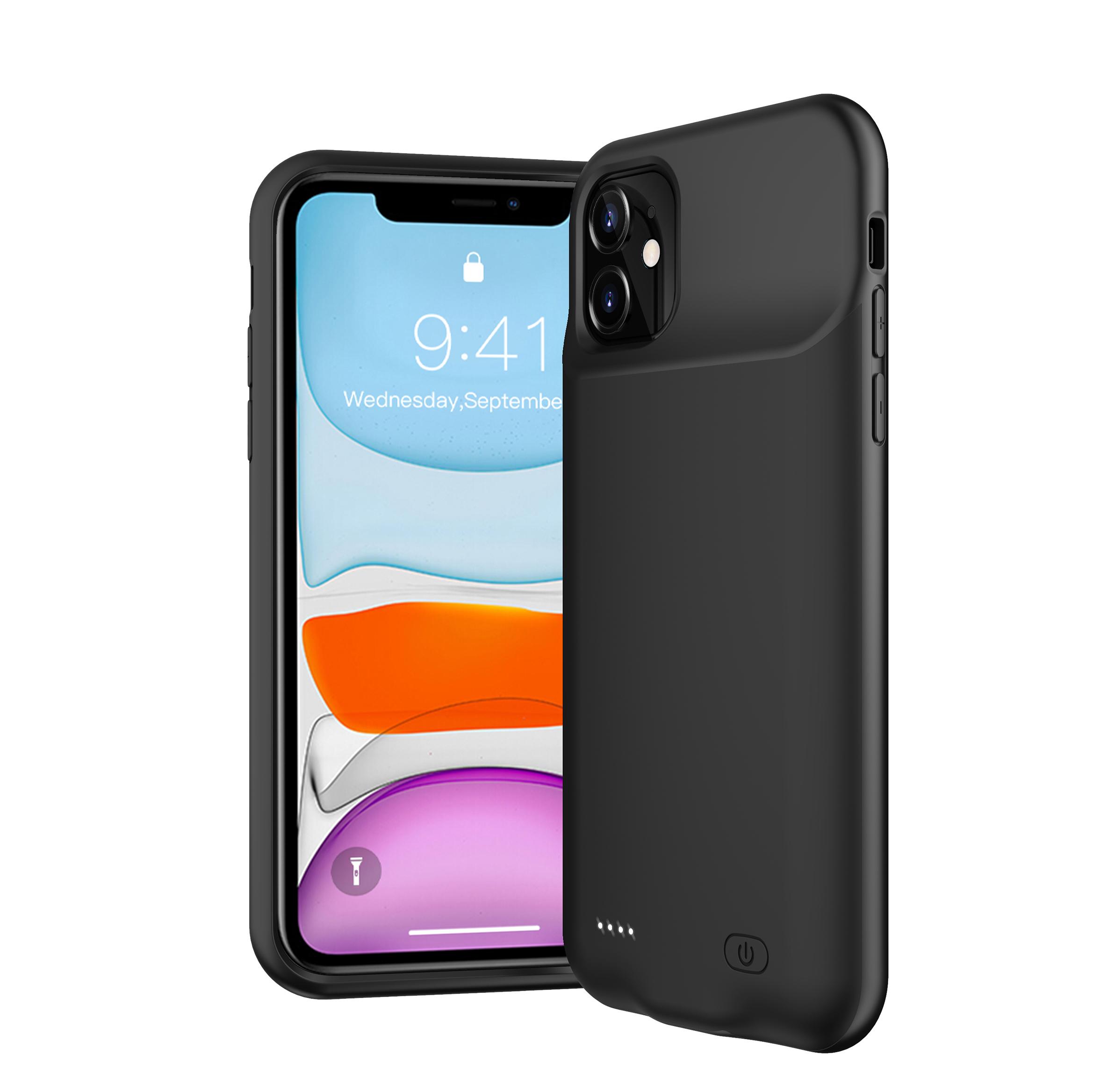 

6500mAh Extended Battery Charging Case with TPU Frame for iPhone 11 6.1 inch Black