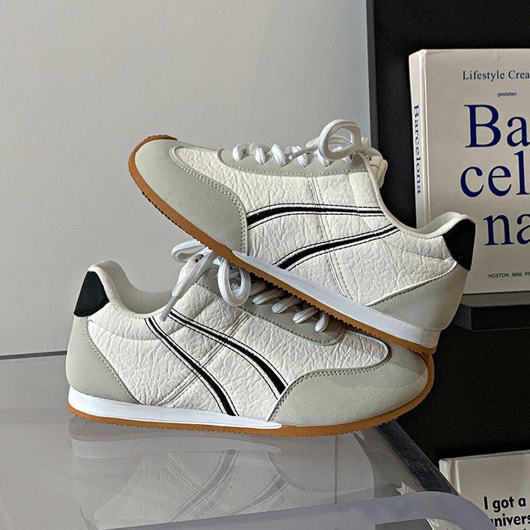 

Повседневные спортивные туфли на шнуровке в стиле ретро для женщин, весна 2025, новые универсальные туфли на плоской подошве Dexun Forrest Gump, подходящие по цвету белые туфли 35 белый