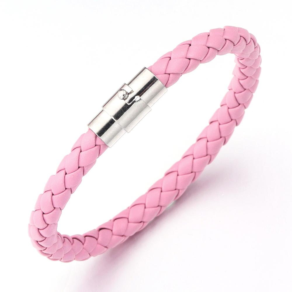 1pc Fashion Design PU Leather Cord Bracelet 19/21cm Copper Magnetic Clasp Bracelet For Men Women Valentine's Day Jewelry Gifts