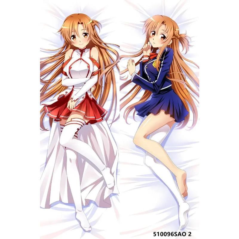 180cmAnime Sword Art Online Pillow Cover Sexy Asuna Asada Shino Pillowcase Two-sided Bedding Hugging Body Pillowcase Manga Otaku
