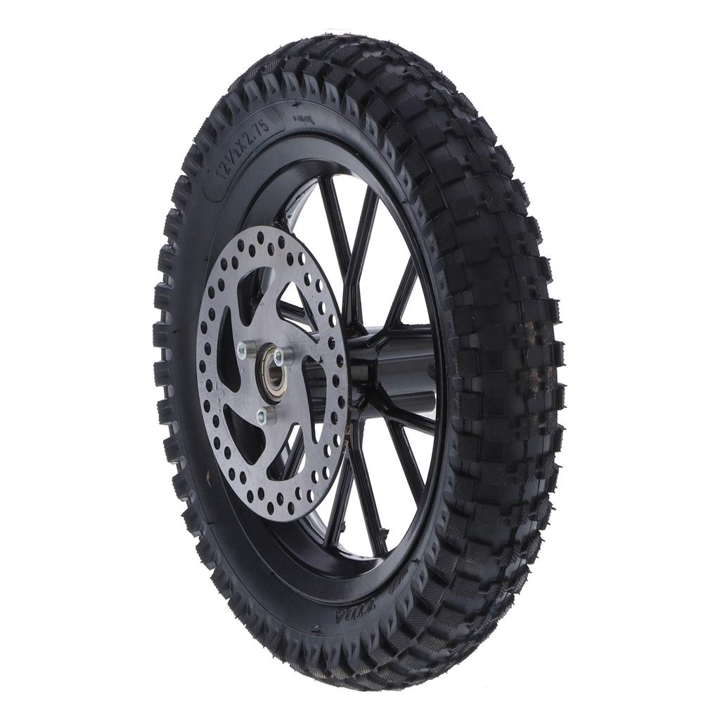 Rubber Front Wheel Tire 12.5x2.75in Disc Brake Sprocket Bolts for 47cc 49cc 2 Stroke Mini Dirt Bike
