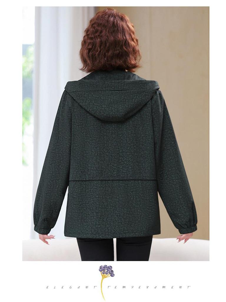 2025 New Plus Size Women's Trench Coat for Middle-aged and Elderly Moms - Spring/Autumn Wear