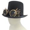Rivet Studded Goggles Top Hat for Women Men Unsiex Costume Accesories Headpiece Tall Hat for Theme Party Gatherings