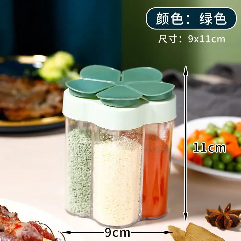 4In1 Seasoning Box Spice Seasoning Storage Box for Kitchen Accessories Sugar Salt Spices Container Organizer Kitchen Accessories