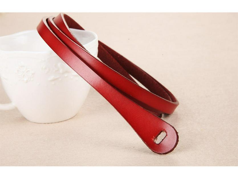 Plattichi Korean Retro Genuine Leather Ladies' Decorative Knotted Red Belt