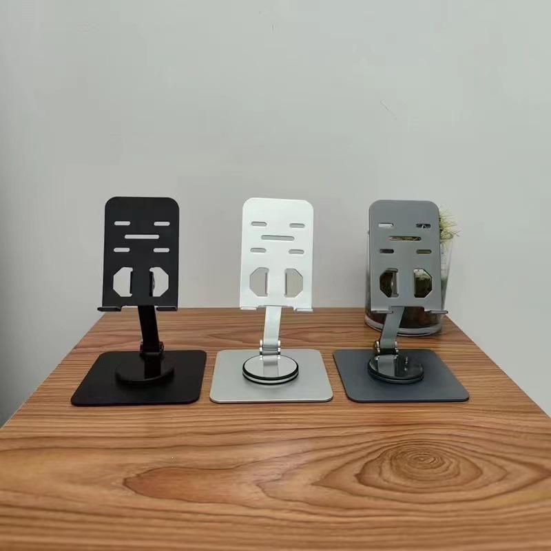 Rotatable Aluminum Alloy Phone & Tablet Stand - Adjustable, Foldable, and Customizable Holder серый