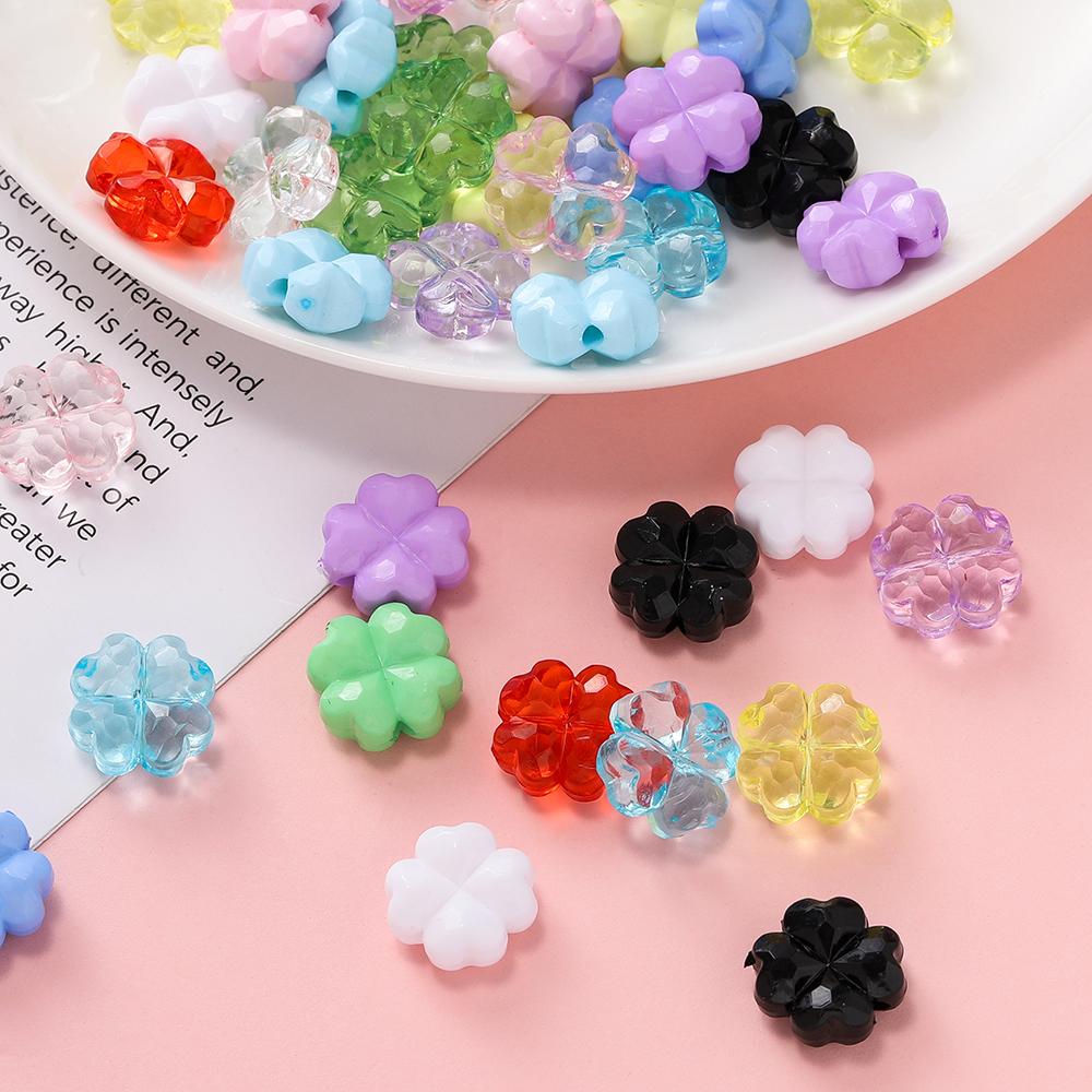 20pcs/Lots Acrylic Colored Bead DIY Bracelets Necklaces Flower Shape Spacer Loose Beads for Jewelry Making DIY Earring Supplies