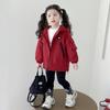 Girls' Fleece-Lined Windbreaker Jacket - 2025 New Padded Autumn/Winter Coat