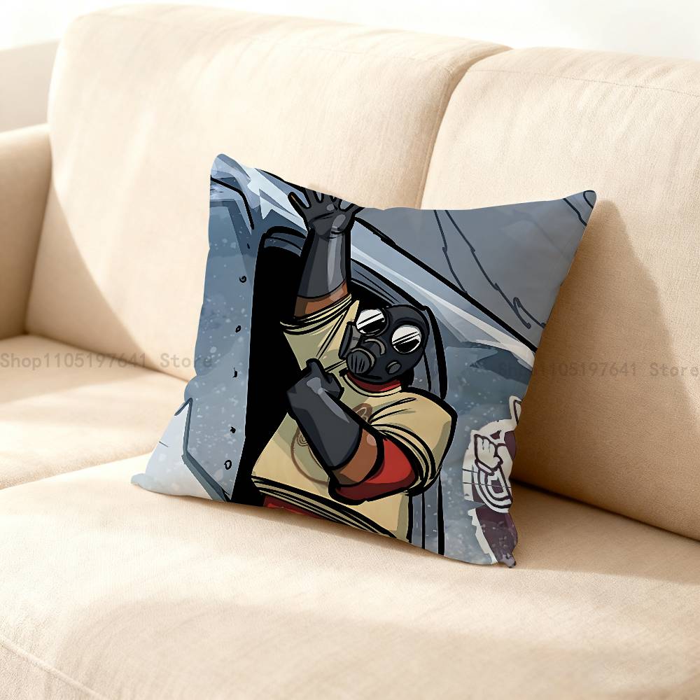 T-Team Fortress Tf2 Pyro Kissenbezug Kissenhülle Heimdekoration Geburtstagsgeschenk Kissenbezug