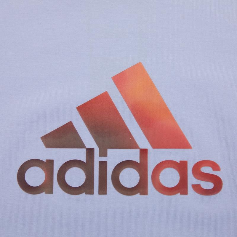 Adidas Shiny Logo Gradient Print Sports Round Neck Short Sleeve T-Shirt Women Tops Light-Purple H09754