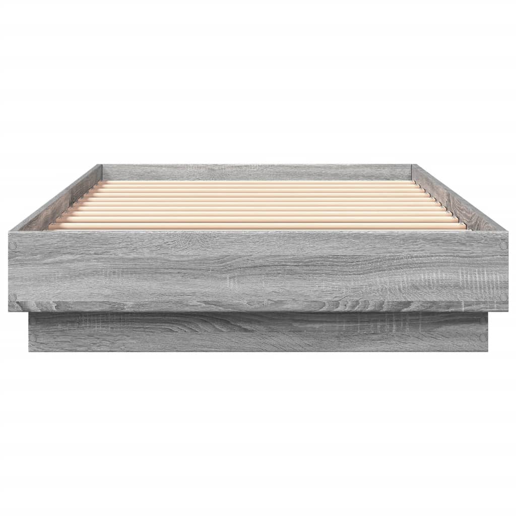 LED Bed Frame in Gray Sonoma Oak 100 x 200 cm