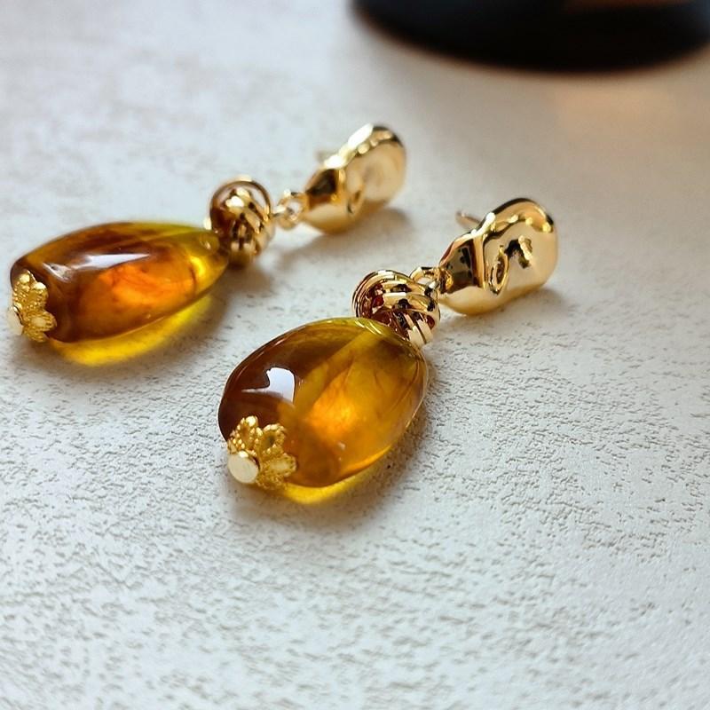 

GemChic женские новые винтажные металлические смоляные серьги из камня этнические модные серьги-гвоздики на день рождения рождественский подарок на день рождения