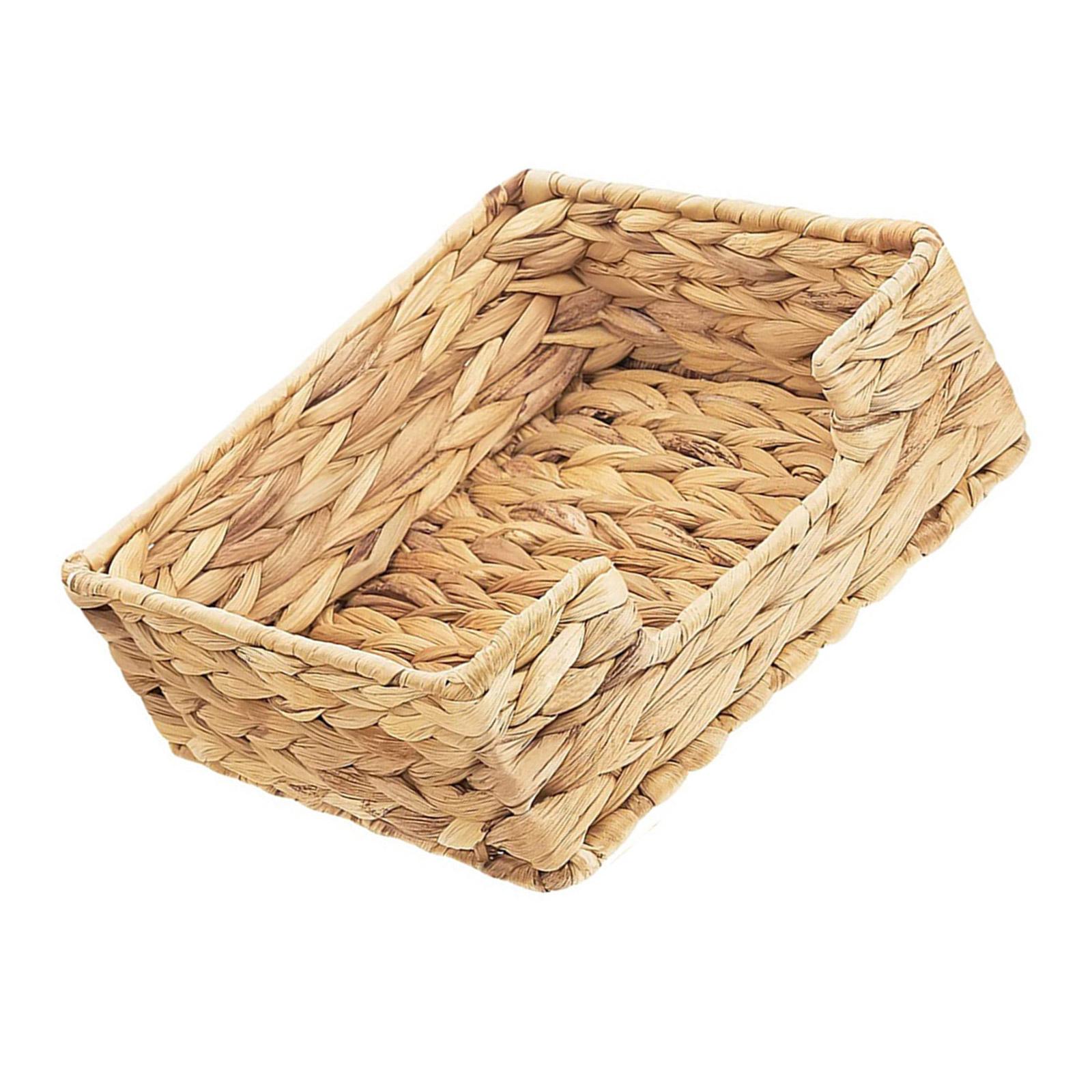 

Плетеная вручную корзина-органайзер для салфеток из натурального водяного гиацинта, экологичное хранение для кухни, ванной комнаты, гостиной A