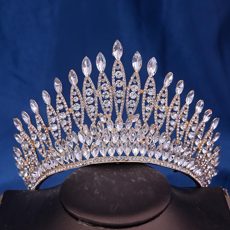 

Винтажная свадебная корона принцессы в стиле барокко, головной убор с кристаллами, тиара для женщин, свадебное платье с короной, аксессуары, ювелирные изделия