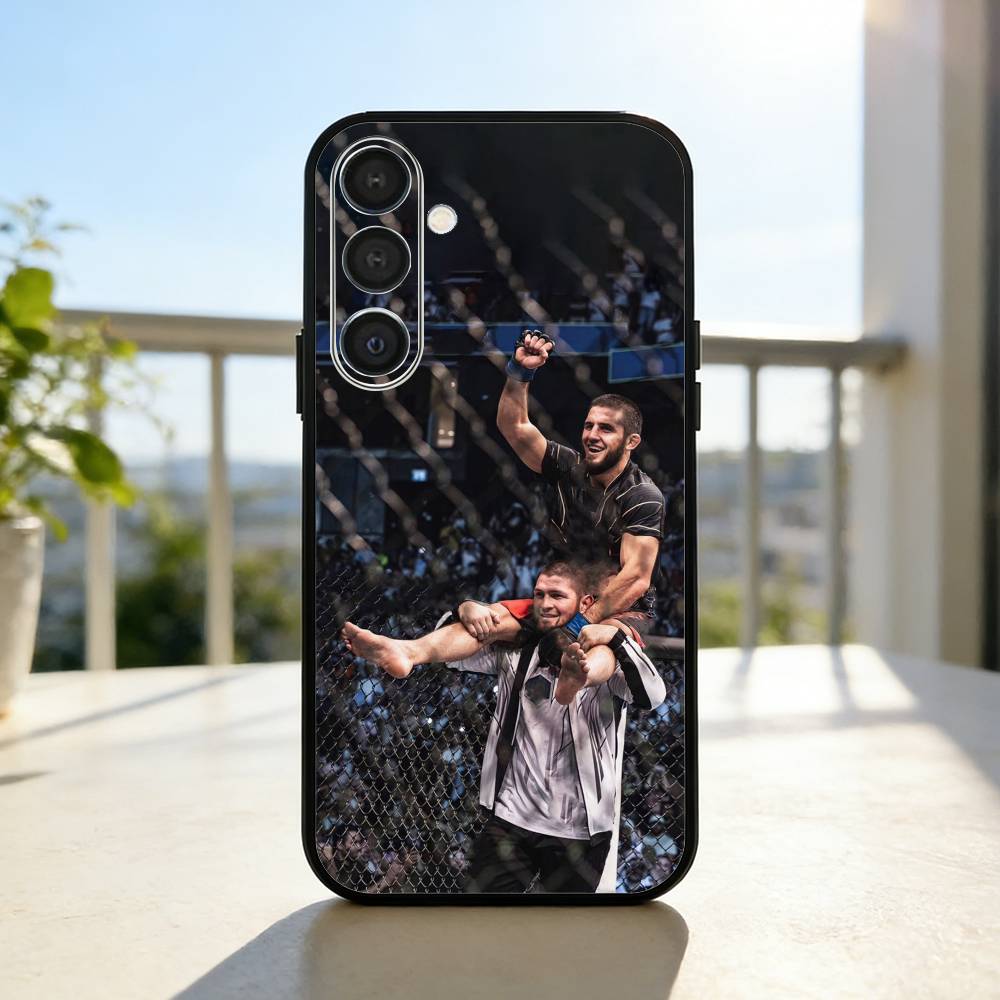 S-Strong I-Islam M-MakhachevS  Phone Case For Samsung  A73,72,71,53,52,51,22,91,80, Soft Black Cover