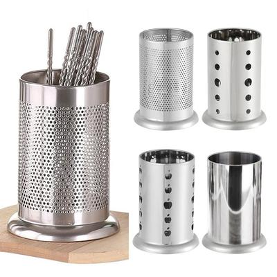 Edelstahl Stäbchenkorb Abtropf Gabel Löffel Behälter Tragbarer Geschirr Organizer Halter
