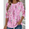 A 3D printed long-sleeved T-shirt for women, casual and fashionable
