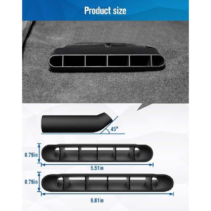 For 14-19 Silverado & Sierra Rear Seat Under Air Deflectors AC Vent Guards Bezel