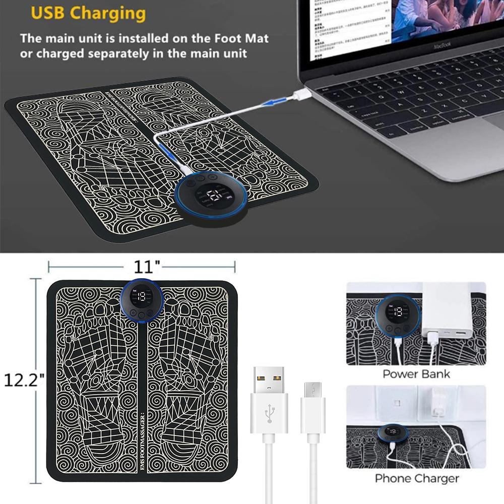 Electric Foot Massager Pad Neck Massage Set Portable Home Fatigue Relief Muscle Vibration Massage Pad Back Neck Massager